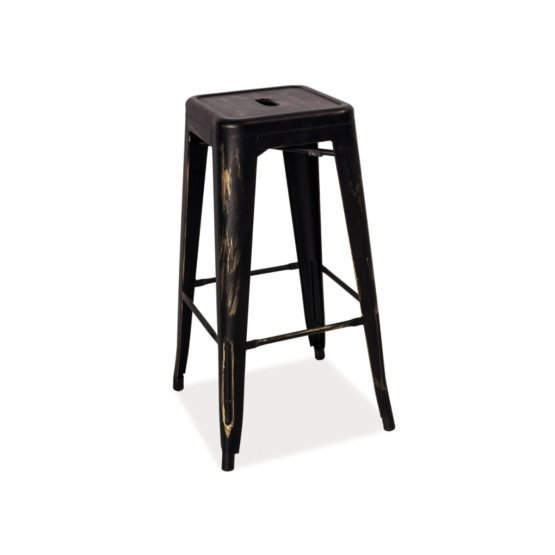 Bar stool LONG black patina