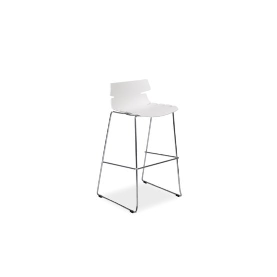 Bar stool FERRO H-2 chrome/ white