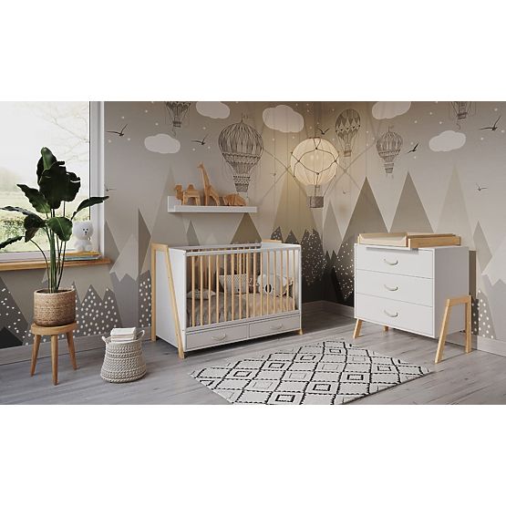 2-in-1 Crib and Desk CONE 120x60 - SCANDI