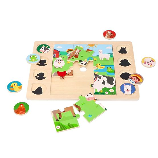 2-in-1 Farm Puzzle - Find the Shadow Puzzle