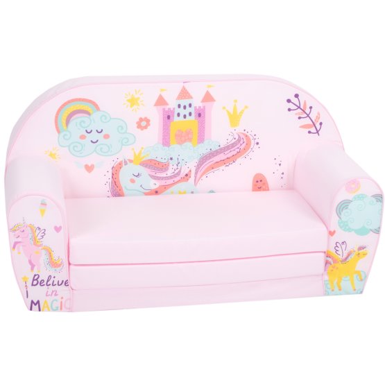 Children's sofa Magic unicorn - pink