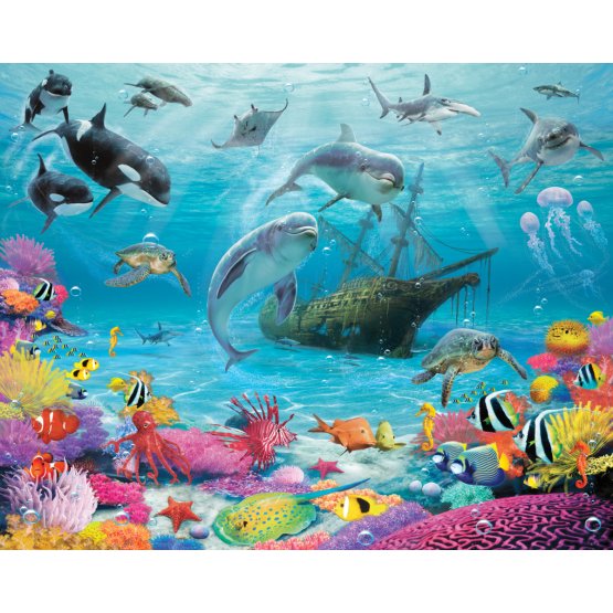 3D Sea World Wall Mural