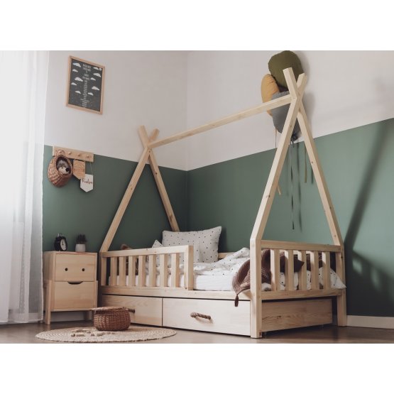 Children's wooden bed TIPI - natural