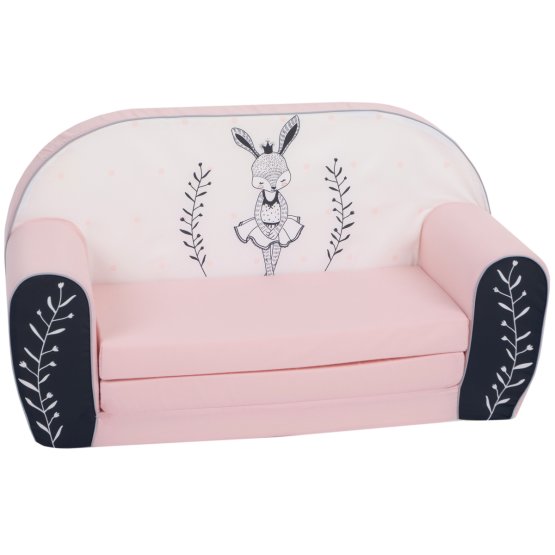Children sofa Hare dancer - white-pink