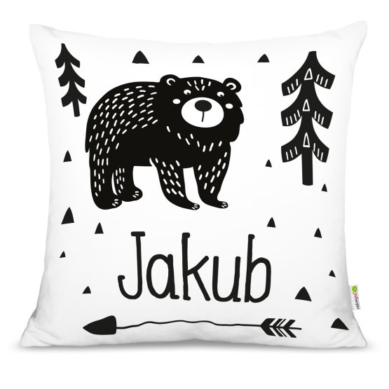 Pillow Bear in woods custom name