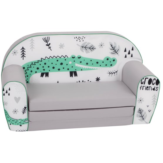 Children sofa Crocodile - gray-white