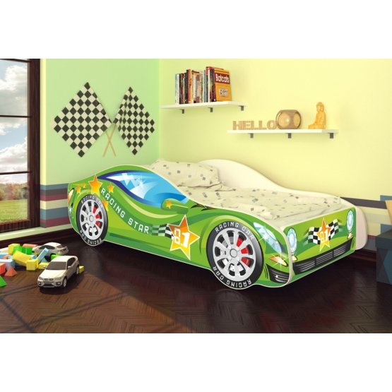 BAZAAR Ourbaby children's bed Matchbox green + mattress free