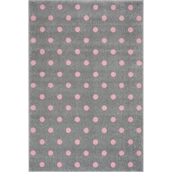 Children's rug CIRCLE silver-gray/ pink
