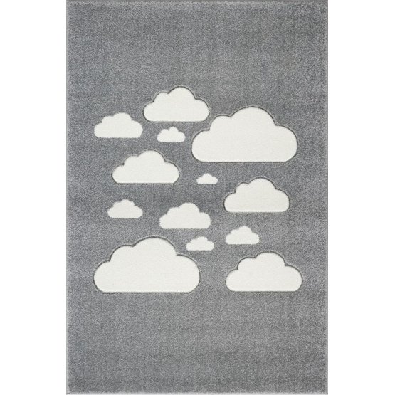 Children's rug clouds silver-gray/ white