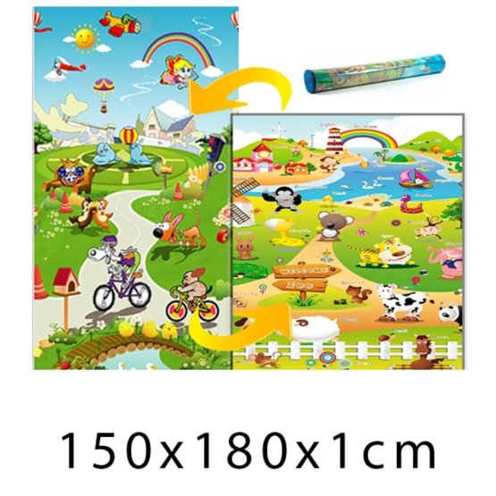 Children's foam rug - Farm + Fairytale world 150x180x1 cm