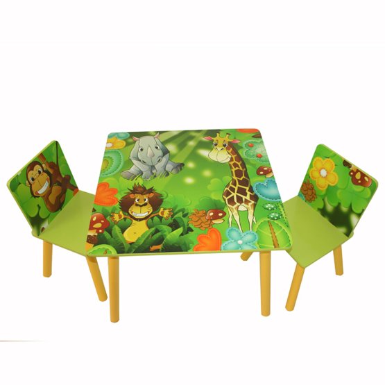 Children's table with chairs Jungle