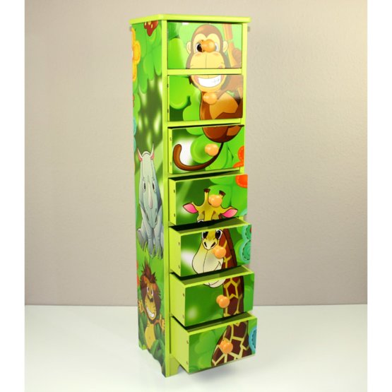 Children's chest of drawers Jungle - 7 drawers