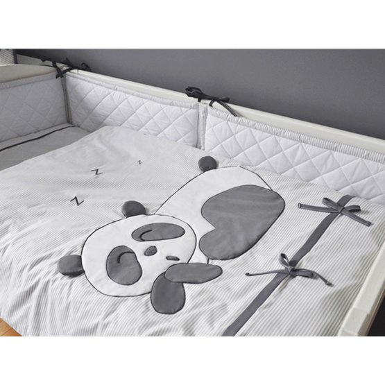 Bedding set 3-piece for children Panda - grey