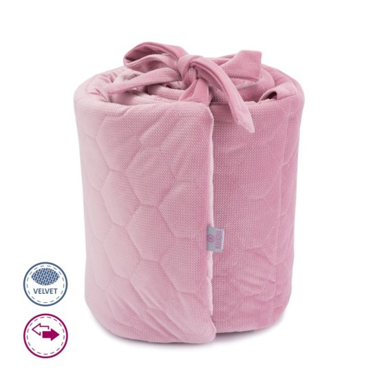 Padded liner for crib - pink