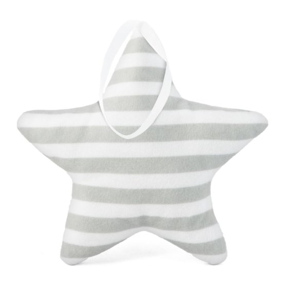 Suspendable decoration Star with light gray strips