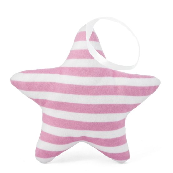 Suspendable decoration Star with pink strips