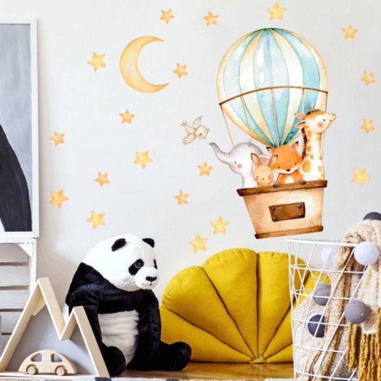 Wall sticker - Animals in a balloon