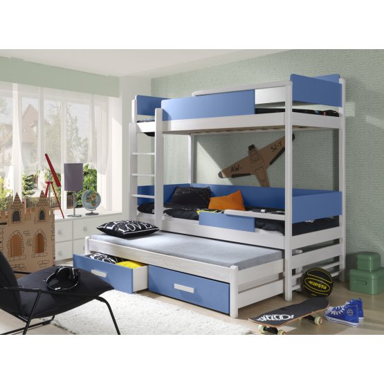 Ourbaby bunk bed with extra bed Quatro blue
