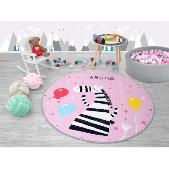 Toy storage bag and mat - all in one - Zebra