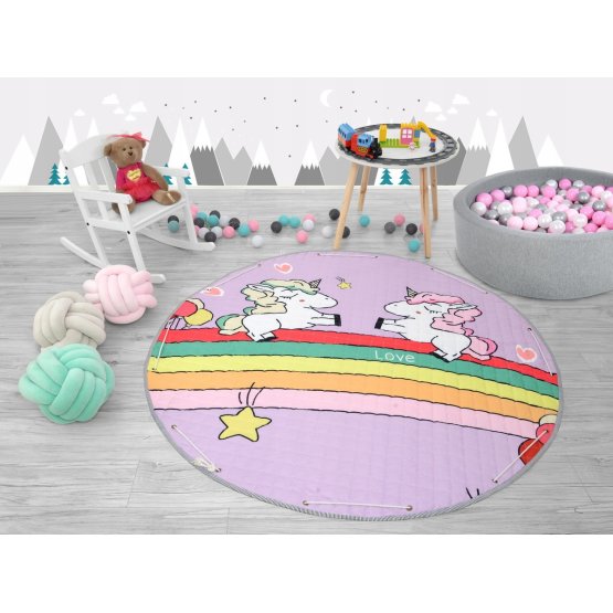 Toy storage bag and mat - all in one - Unicorn