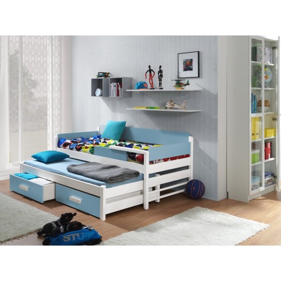 Children's bed Dois - white-blue