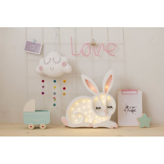 Children's wood lamp Bunny - white