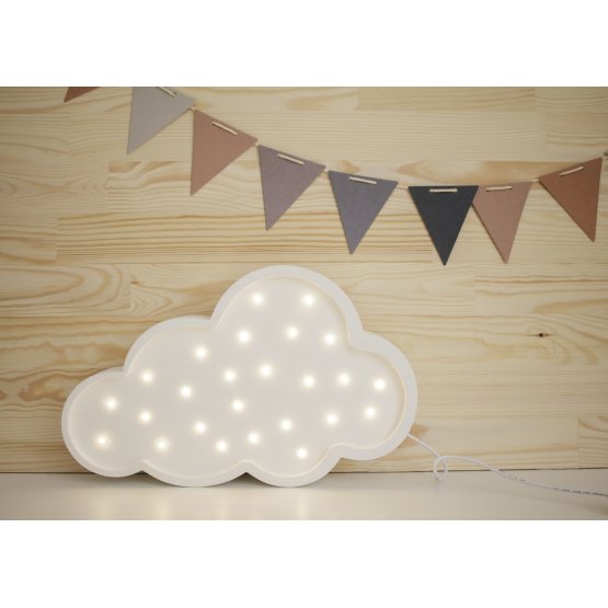 Children's wooden lamp Cloud - white
