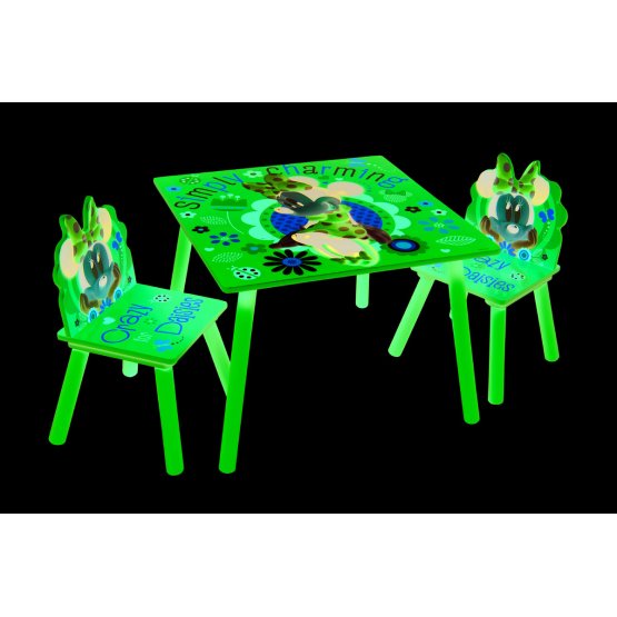 Children's table with chairs Minnie IV - pink