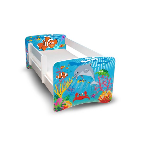 Children's Bed with Safety Rail - Ocean