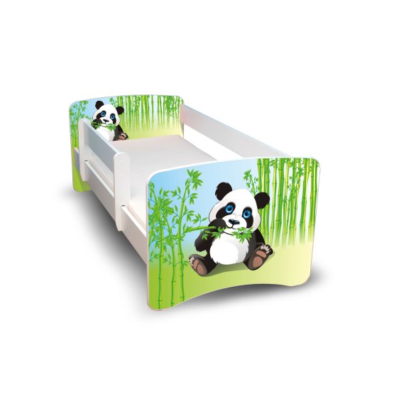 Children's Bed with Safety Rail - Panda