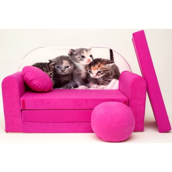 Children's sofa Kittens - pink