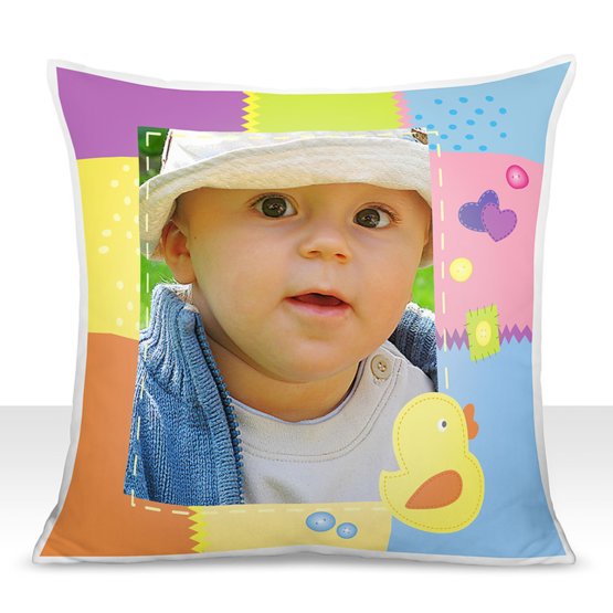Pillow with photos - colors squares