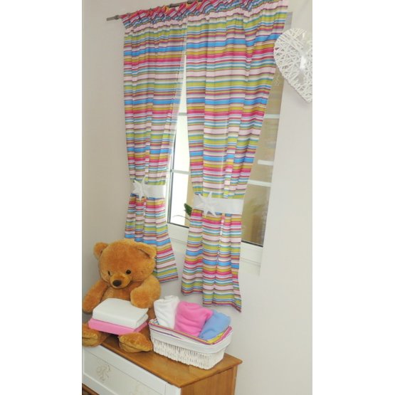 Children's Curtains - Pink Stripes