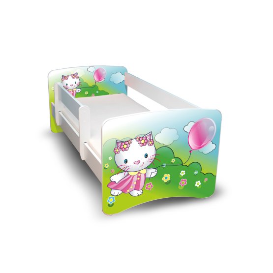 Children's Bed with Safety Rail - Kitty