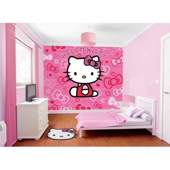 3D Hello Kitty Wall Mural