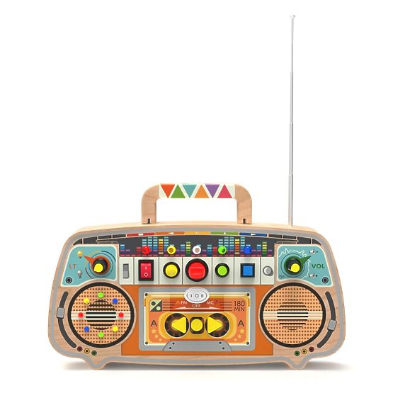 2Kids Toys Activity Board Wooden FM Radio