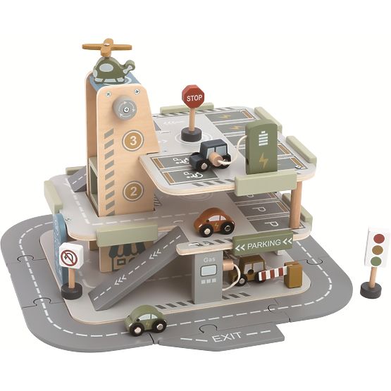 2Kids Toys Wooden Garage with Road