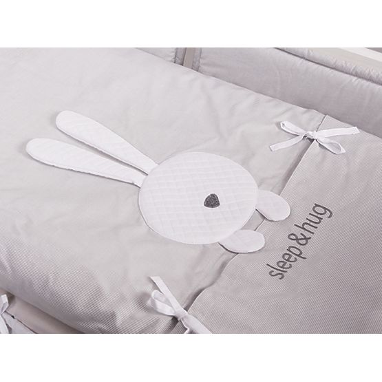 3-Piece Sleep&Hug Baby Cot Bedding Set - Grey