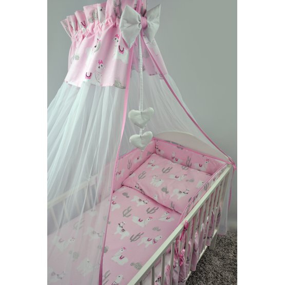 Canopy for cribs Lama - pink
