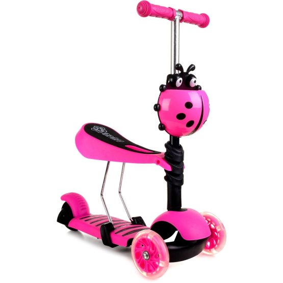 Children push bike a scooter Ladybird - pink