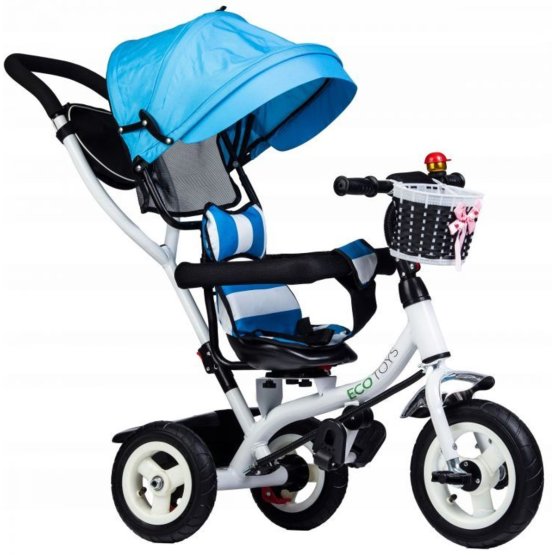 Three-wheeler Blue with guide bars a rotating seat - blue
