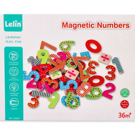 Magnetic wooden digits