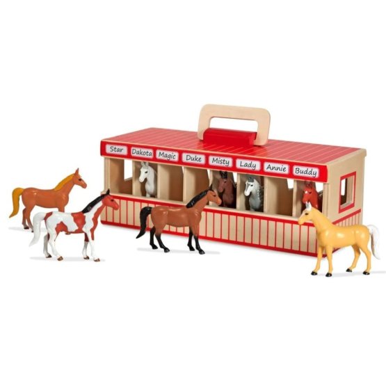 Wooden stable for horses with 8 boxes