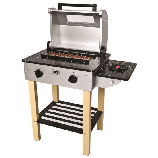 Children's wooden grill with accessories