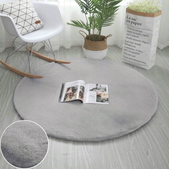 Round carpet Rabbit - gray