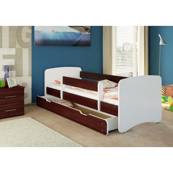 Children bed with barrier Nico - wenge