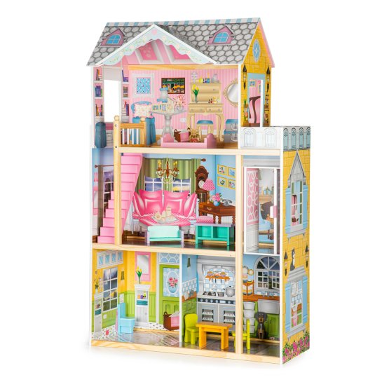 Wooden dollhouse with Melissa elevator