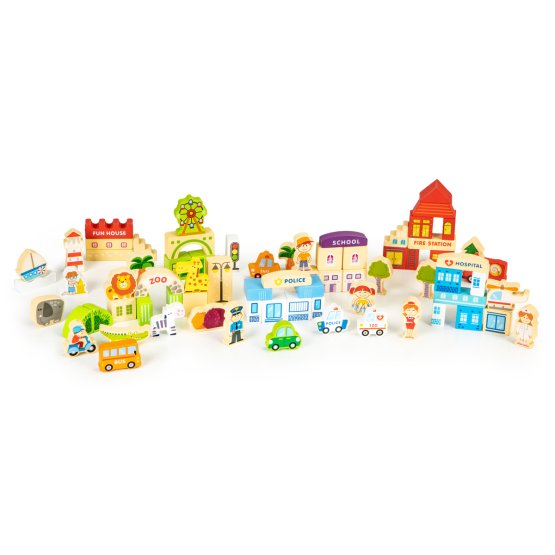 Wooden kit - Fun city 120 pcs