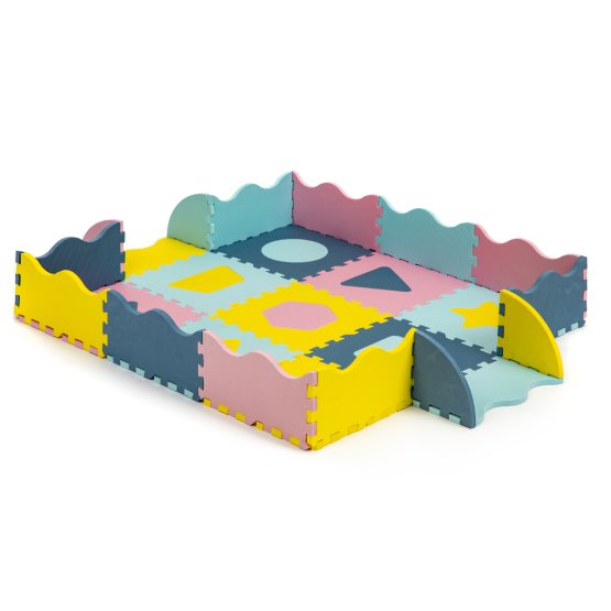 Foam mat - puzzle in pastel colors