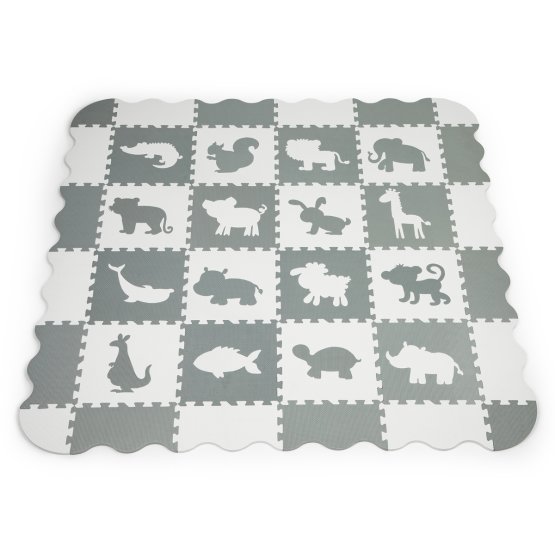 Foam pad - gray-white puzzle